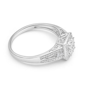 Sterling Silver Striking Diamond Ring
