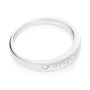 Sterling Silver Cubic Zirconia Channel Ring