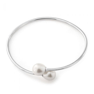 Sterling Silver 8-10mm Freshwater Pearl Bangle