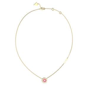 Guess Gold-Plated Stainless-Steel Fuchsia Love Mini 16-18" Chain