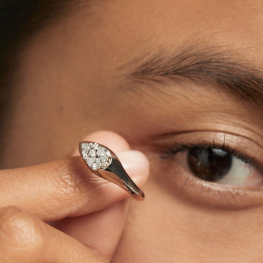 Vanilla Silver Stamp Ring Size 16