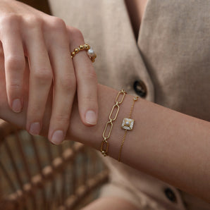 Ania Haie Gold Pearl Pave Bracelet
