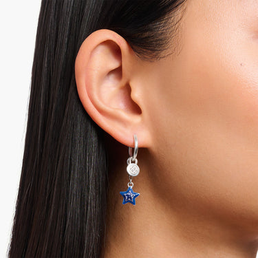 THOMAS SABO Single Hoop Earring with Stones and Eyelet for Charms