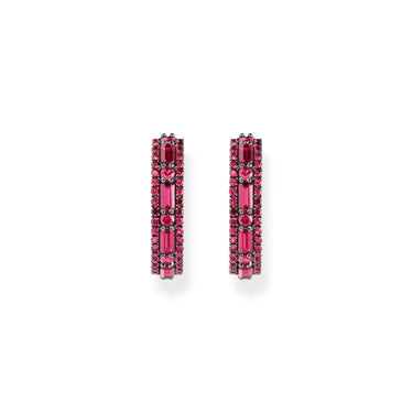 THOMAS SABO Hoop earrings with ruby red stones