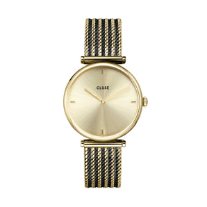 CLUSE Triomphe Full Gold/Black Gold Mesh Watch CW10401