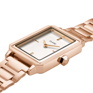 CLUSE Fluette Off White/Rose Gold Steel Link Watch CW11503