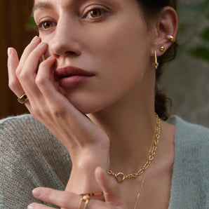 Ania Haie Gold Pearl Barbell Earrings