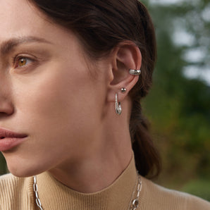 Ania Haie Silver Pearl Barbell Earrings