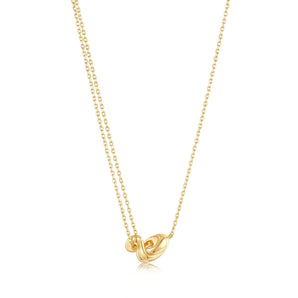 Ania Haie Gold Twisted Wave Mini Pendant Necklace