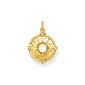 THOMAS SABO Gold Crescent Moon Pendant with Colourful Stones