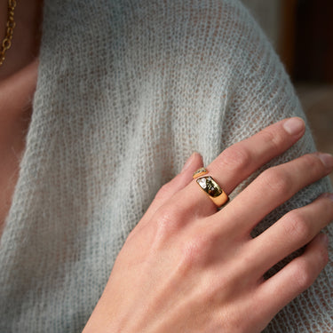 Ania Haie Gold Sparkle Wide Adjustable Ring