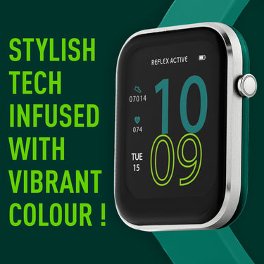 Reflex Active Series 12 Silver / Teal Silicone Smartwatch