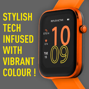 Reflex Active Series 12 Orange Silicone Smartwatch