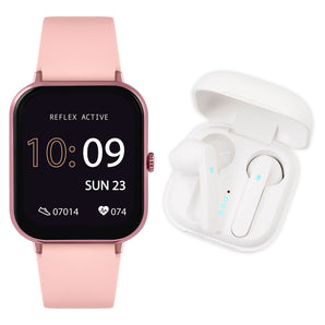 Reflex Active Series 17 Pink Silicone Watch & Earbud Bundle