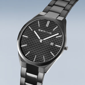 Bering Ultra Slim 40mm Grey Stainless Steel Strap Watch