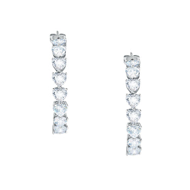 Chiara Ferragni Diamond Heart White Heart Big Hoop Earrings