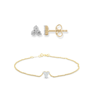 9 Carat Gold Diamond Bracelet & Studs Set