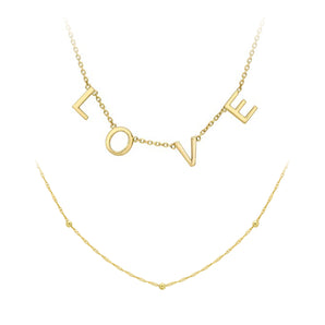 9 Carat Gold Love Necklace Layer Set