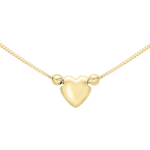 Ice Jewellery 9ct Yellow Gold 3 Heart Charm Box Chain Necklace 42cm/16.5' - 1.16.0073 | Ice Jewellery Australia