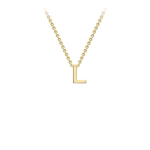 Ice Jewellery 9K Yellow Gold 'L' Initial Adjustable Letter Necklace 38/43cm - 1.19.0161 | Ice Jewellery Australia