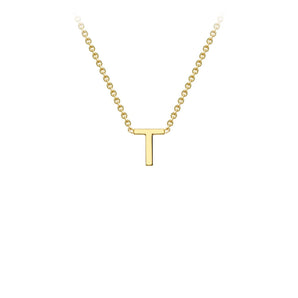Ice Jewellery 9K Yellow Gold 'T' Initial Adjustable Letter Necklace 38/43cm - 1.19.0169 | Ice Jewellery Australia