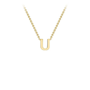 Ice Jewellery 9K Yellow Gold 'U' Initial Adjustable Letter Necklace 38/43cm - 1.19.0170 | Ice Jewellery Australia
