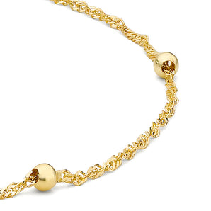 Ice Jewellery 9ct Yellow Gold Twist Curb and Ball Chain Bracelet 19cm/7.5' - 1.23.1382 | Ice Jewellery Australia