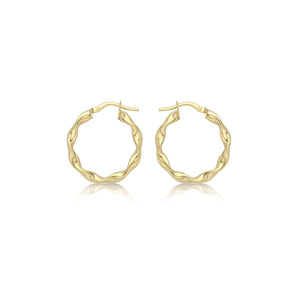 Ice Jewellery 9K Yellow Gold 22.5mm Twist Hoop Creole Earrings - 1.51.2259 | Ice Jewellery Australia