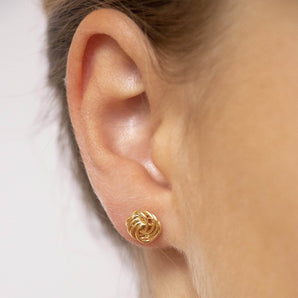 Ice Jewellery 9K Yellow Gold 6mm Knot Stud Earrings - 1.55.2219 | Ice Jewellery Australia