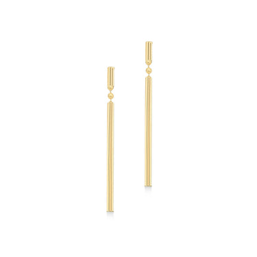 Ice Jewellery 9K Yellow Gold Round Bar Drop Earrings 41mm - 1.56.3939 | Ice Jewellery Australia