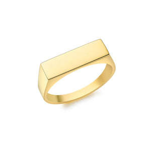 Ice Jewellery 9K Yellow Gold 16.5mm x 5.5mm Rectangular Signet Ring - 1.81.0569 | Ice Jewellery Australia