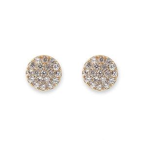 Bianc Gold Pave Cubic Zirconia Disc Earrings - 10100159 | Ice Jewellery Australia