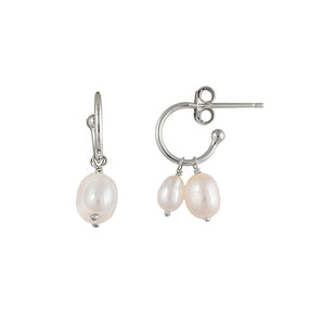 Island Silver Pearl Earrings