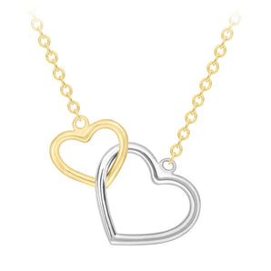 Ice Jewellery 9K Yellow Gold Linked Heart Necklace 43-46cm - 2.13.7094 | Ice Jewellery Australia