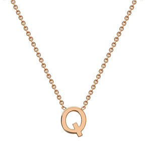 Ice Jewellery 9K Rose Gold 'Q' Initial Necklace 38/43cm | Ice Jewellery Australia