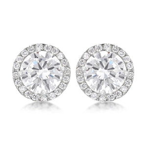 Ice Jewellery 9ct White Gold 9mm Round CZ and Pave Set Stud Earrings - 5.58.4319 | Ice Jewellery Australia