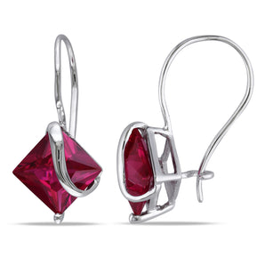 Ice Jewellery 3 1/2 Carat Created Ruby Earrings in 10K White Gold - 7500081066 | Ice Jewellery Australia