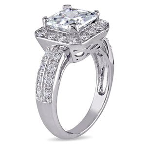Ice Jewellery 8x8mm Square & 1.3mm CZ Engagement Ring in Silver - 7500696108 | Ice Jewellery Australia