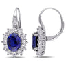 Ice Jewellery 8 1/10 Carat Created Blue and White Sapphire & Diamond Sterling Silver Earrings. - 7500706708 | Ice Jewellery Australia