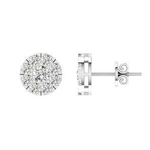 Ice Jewellery Cluster Diamond Stud Earrings with 0.33ct Diamonds in 9K White Gold - 9WECLUS33GH | Ice Jewellery Australia