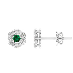 Ice Jewellery Emerald Diamond Stud Earrings with 0.24ct Diamonds in 9K White Gold - 9WRE33GHE | Ice Jewellery Australia