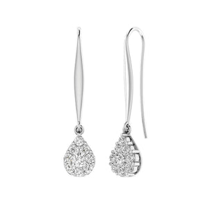 Ice Jewellery Tear Drop Hook Diamond Earrings with 0.25ct Diamonds in 9K White Gold - 9WTDSH25GH | Ice Jewellery Australia