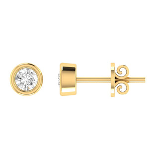 Ice Jewellery Diamond Stud Earrings with 0.15ct Diamonds in 9K Yellow Gold - 9YBE15 | Ice Jewellery Australia