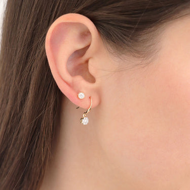 Ice Jewellery Cluster Hook Diamond Earrings with 0.25ct Diamonds in 9K Yellow Gold - 9YSH25GH | Ice Jewellery Australia