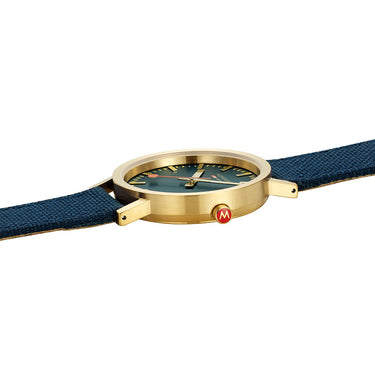 Mondaine Official Swiss Railways Classic Deep Ocean Blue Textile 36mm Watch - A660.30314.40SBQ | Ice Jewellery Australia