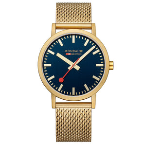 Mondaine Official Swiss Railways Classic Deep Ocean Blue Mesh 40mm Watch - A660.30360.40SBM | Ice Jewellery Australia
