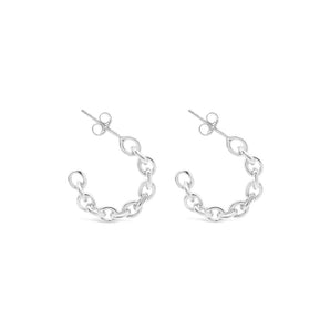 Ichu Silver Chain Hoops - JP11607 | Ice Jewellery Australia