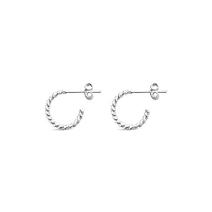 Ichu Rope Twist Silver Hoops - JP13307 | Ice Jewellery Australia