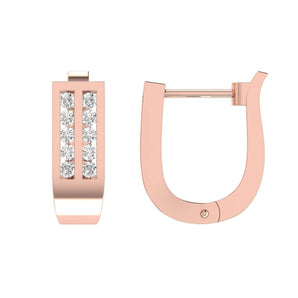 Ice Jewellery Diamond Huggie Earrings with 0.33ct Diamonds in 9K Rose Gold - D9RHUG33GH | Ice Jewellery Australia