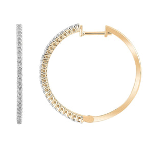 Ice Jewellery Hoop Earrings with 0.33ct Diamonds in 9K Yellow Gold | Ice Jewellery Australia